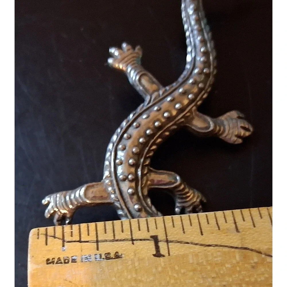 Vintage 1985 Seagull Pewter Canada Lizard Brooch Reptile Salamander Pin Silver